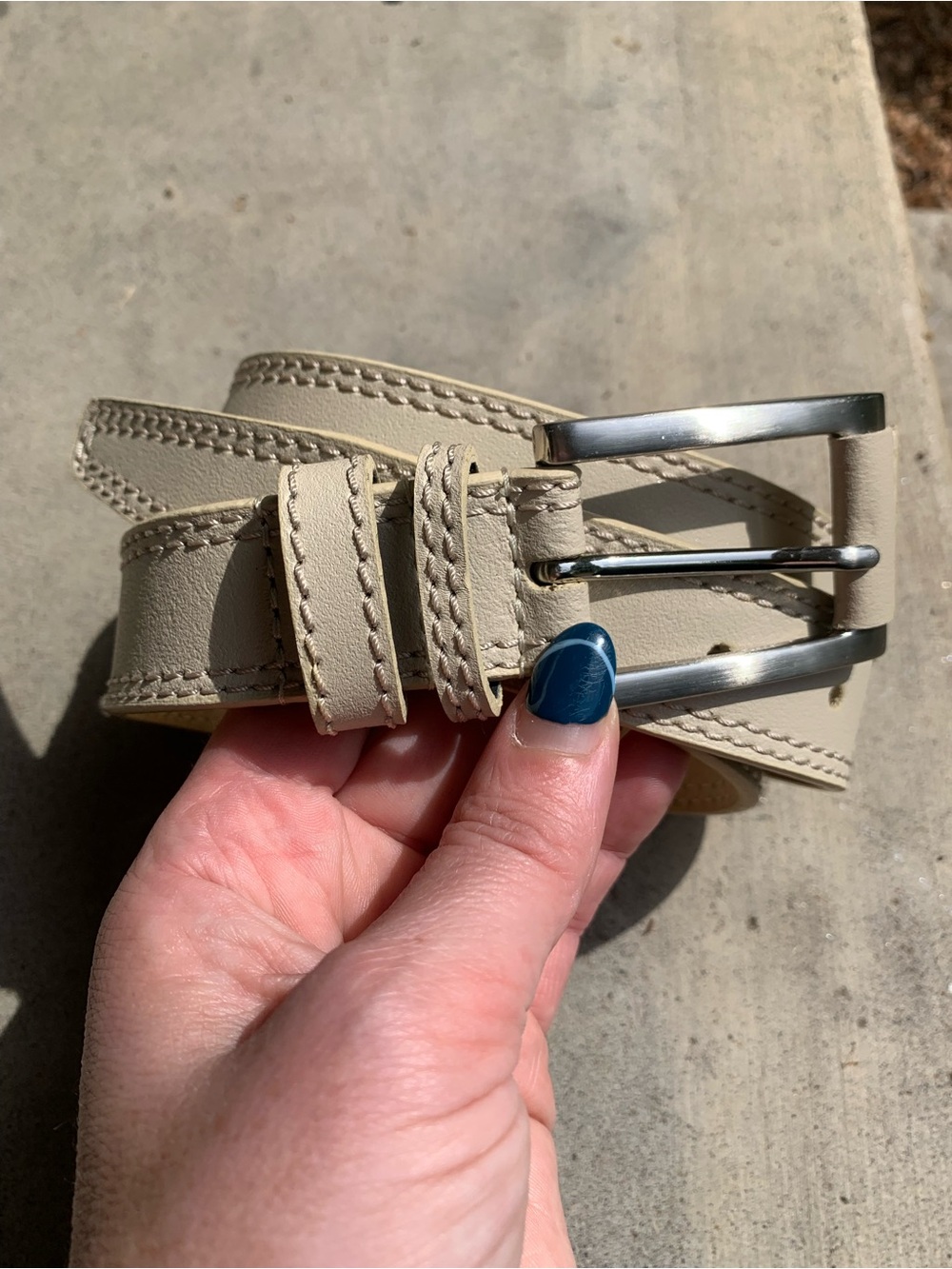 Ivory Leather Belt